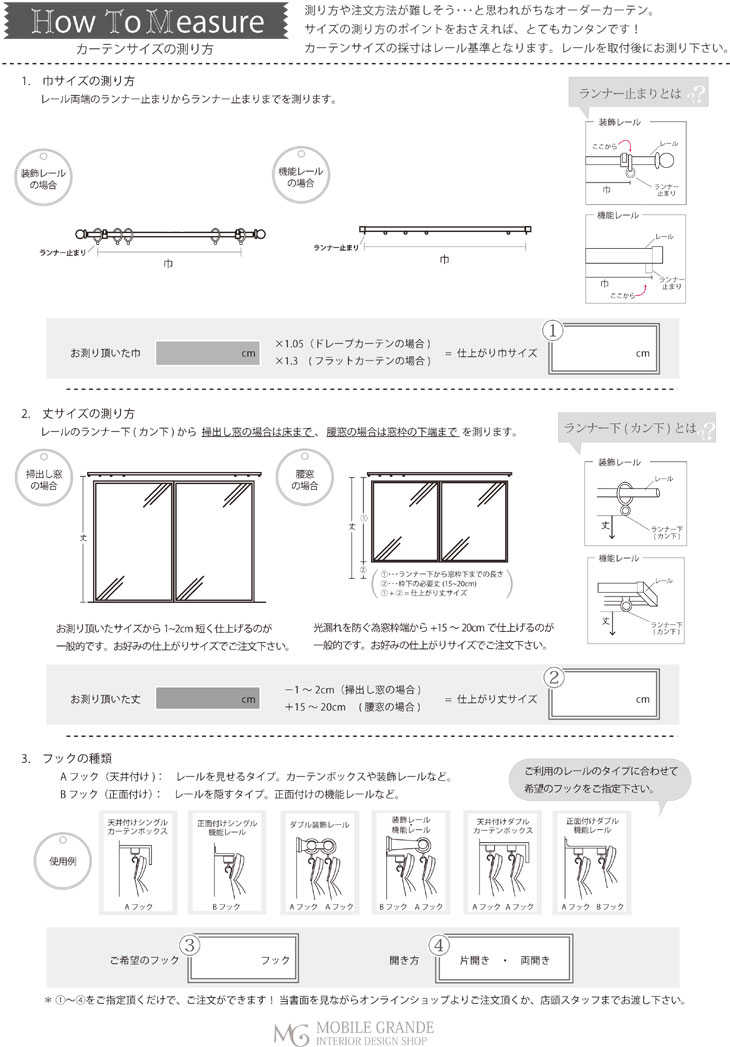 カーテンサイズの測り方