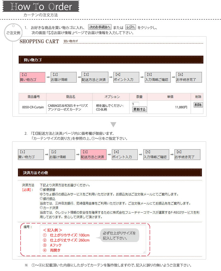 カーテンの注文方法