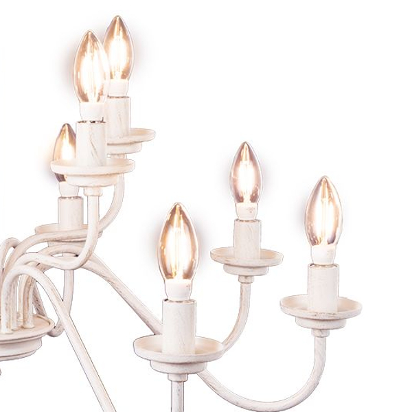 ポイント10倍 12灯式 ホワイトカラーシャンデリア White Colour Chandelier 白熱球 Led対応 02 Li Ov 043 8 4 インテリアショップ Mobile Grande モビリグランデ パイン家具 オーク家具 ホワイト家具 シャンデリア専門店