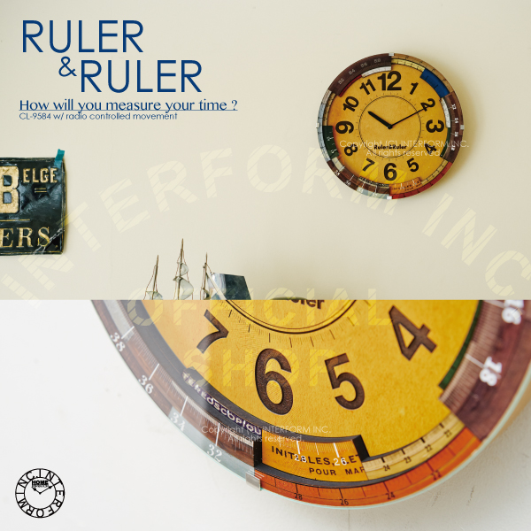Ruler Ruler ルーラールーラー 電波時計 壁掛け時計 インターフォルム 0252 Zk Cl 9584 インテリアショップ Mobile Grande モビリグランデ パイン家具 オーク家具 ホワイト家具 シャンデリア専門店