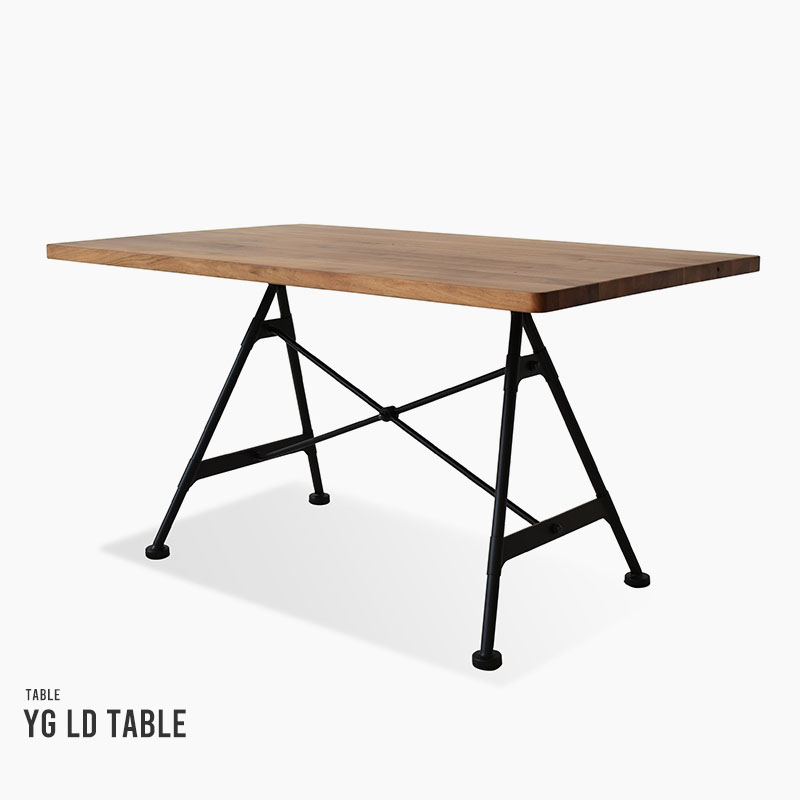 YG LD TABLE スチールレッグダイニングテーブル 1200幅 ブラウン【開梱設置配送-MX】