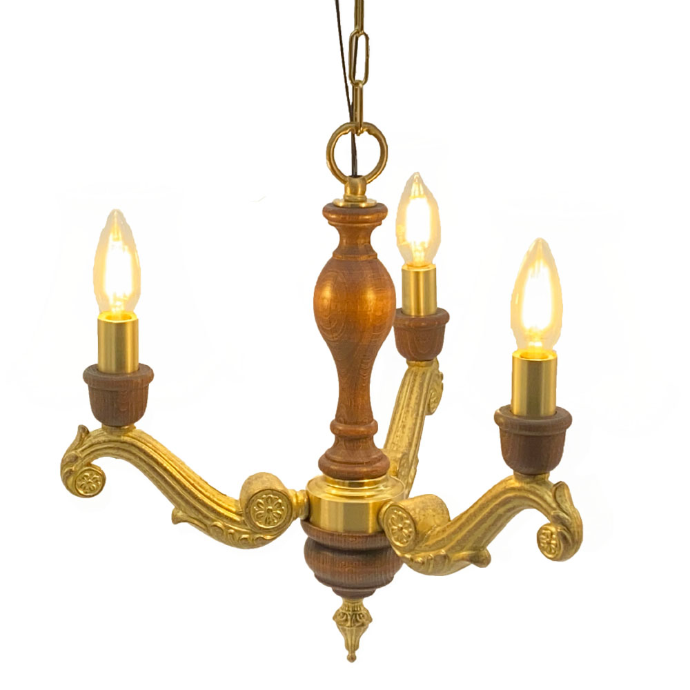 【灯具単体】3灯照明灯具 クラシックスタイルシャンデリア 40Wx3灯 ※電球別売