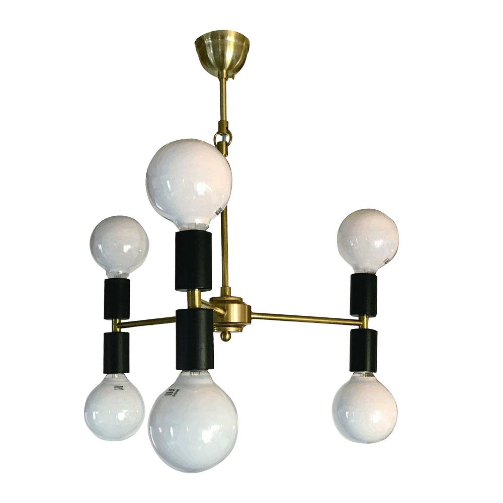 the moom 4灯照明 クラシックスタイルシャンデリア ブラック　60W×6灯 ※電球別売