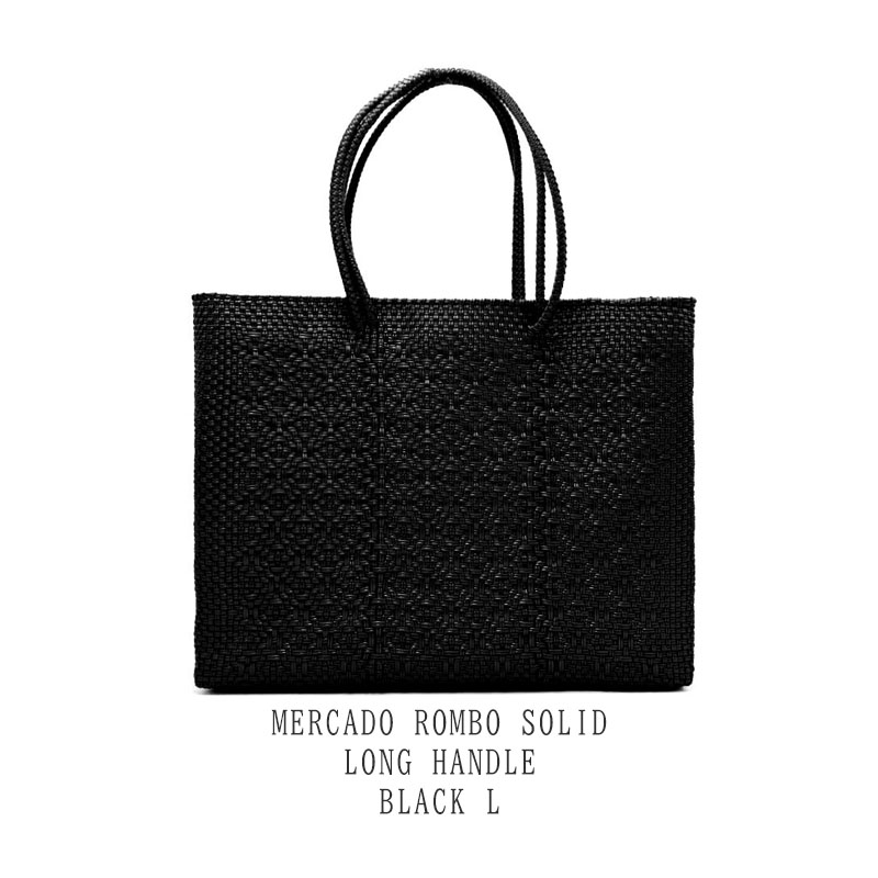 【先行予約】2026 MERCADO BAG ROMBO SOLID LONG HANDLE Black L メルカドバッグ ショッピングバッグ ハンドメイド