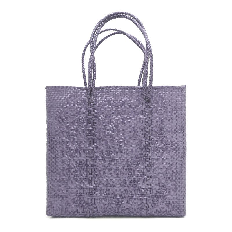 2025 MERCADO BAG ROMBO SOLID LONG HANDLE Metallic Purple M メルカドバッグ ショッピングバッグ ハンドメイド
