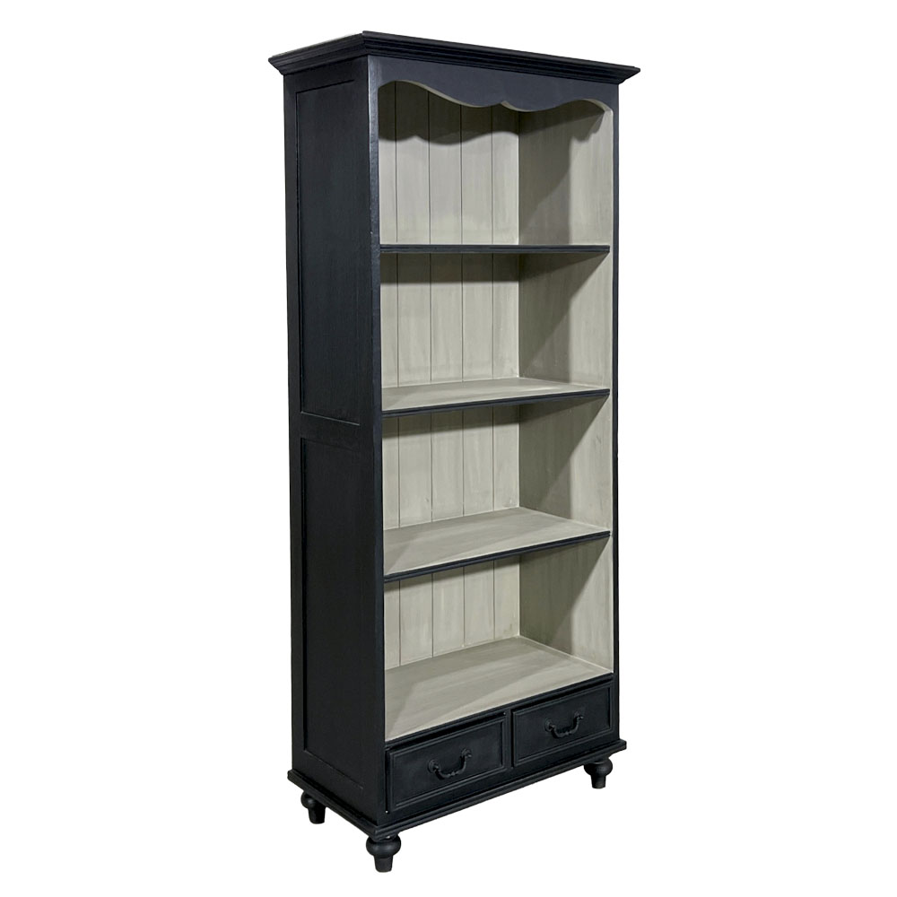 【先行予約】BLANC PEINTURE ブックシェルフ フレンチ 輸入家具 収納 BK色×AG色