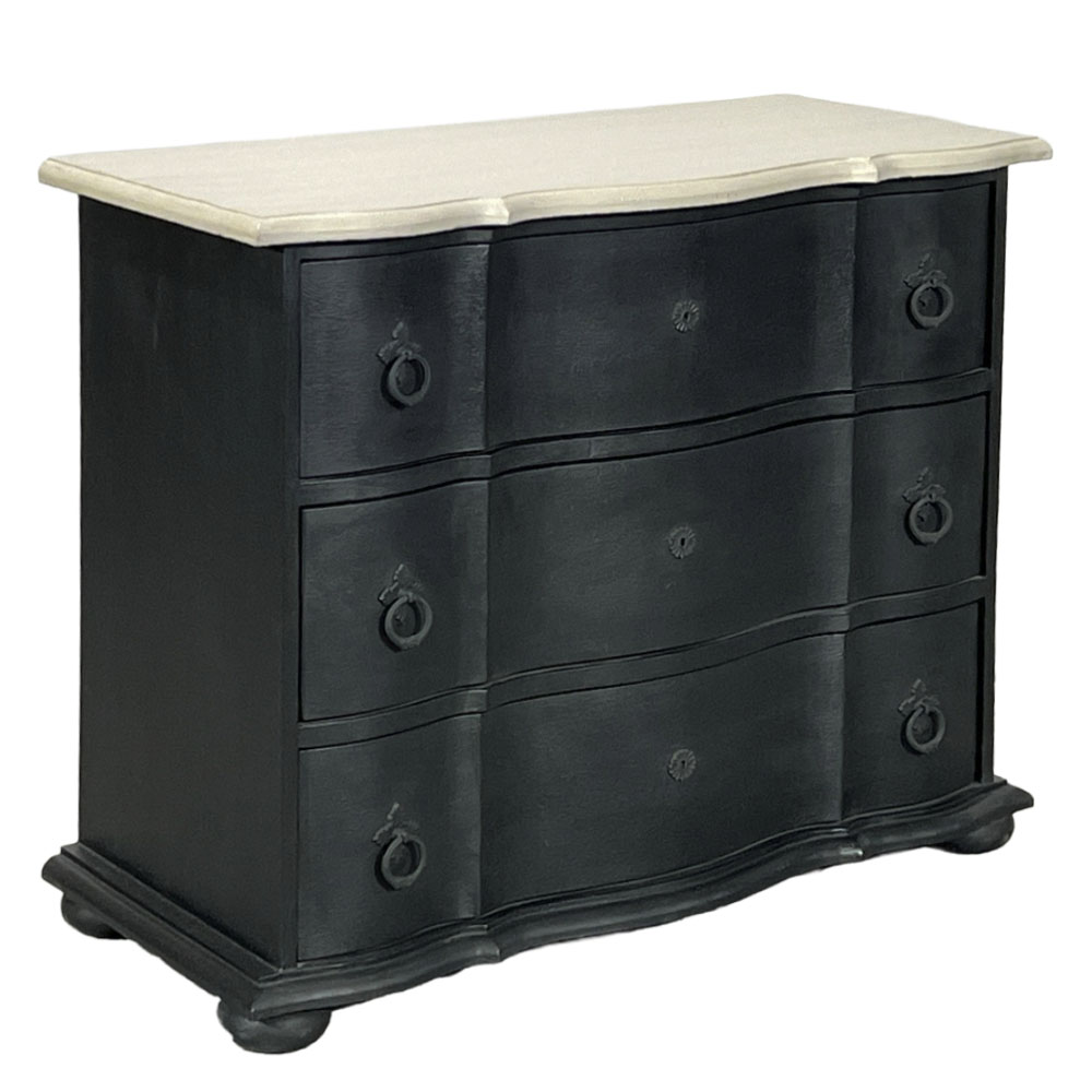 【先行予約】BLANC PEINTURE 3ドロワーキャビネット フレンチ 輸入家具 収納 BK色