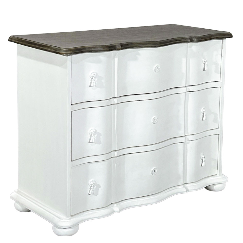 【先行予約】BLANC PEINTURE 3ドロワーキャビネット フレンチ 輸入家具 収納 PW色