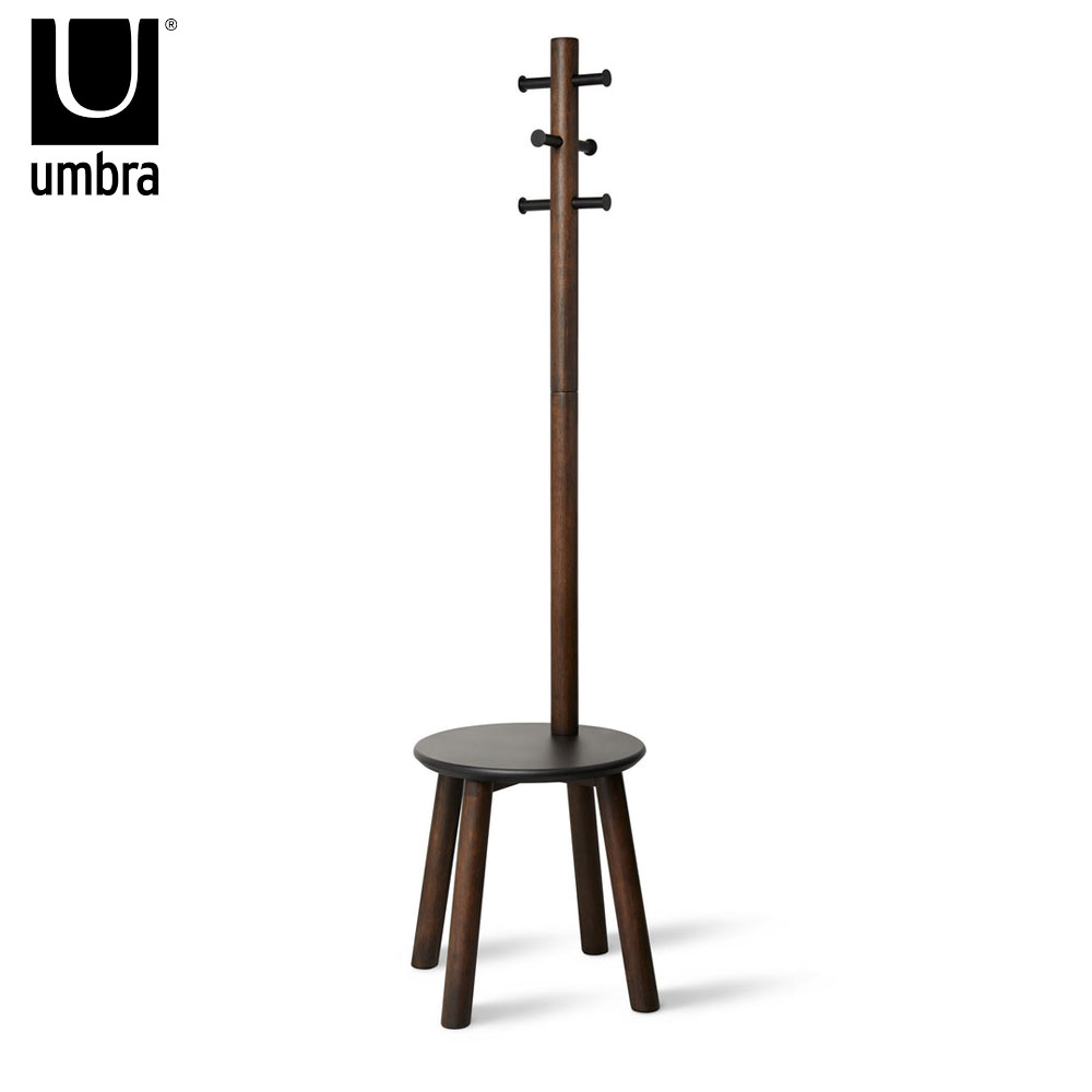 Umbra アンブラ ピラー スツール コートラック ブラック ウォルナット 玄関 北欧 雑貨