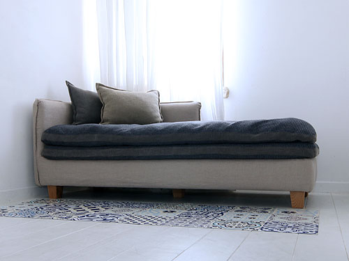 片肘ソファ カバーリングソファ FUTON SOFA コーナータイプ(向かって右側) グレー【生地R:A】展示品|インテリアショップ