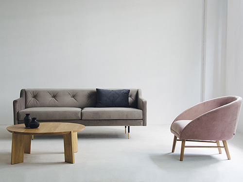 北欧ソファ ラウンジソファ サロンソファ 北欧モダン 北欧l布sofa 1人掛け サーモンピンク色 受注生産品 インテリアショップ